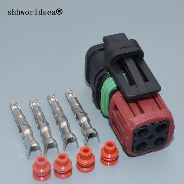 

worldgolden 1.5mm 4pin housing plug auto waterproof female wire harness cable connector 1337352-1