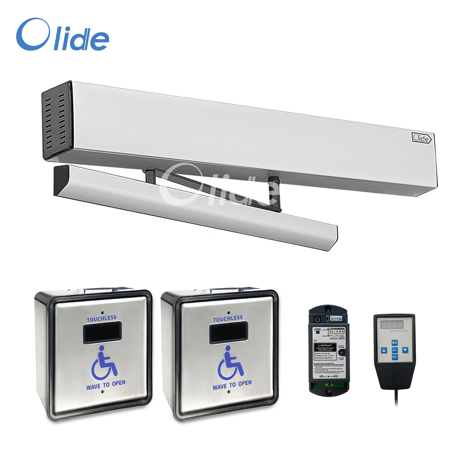 Olide Handicap Door Opener,pair With 2pcs Wireless Touchless Handicap Sensor  Switch Olide-512n Automatic Door Operators AliExpress