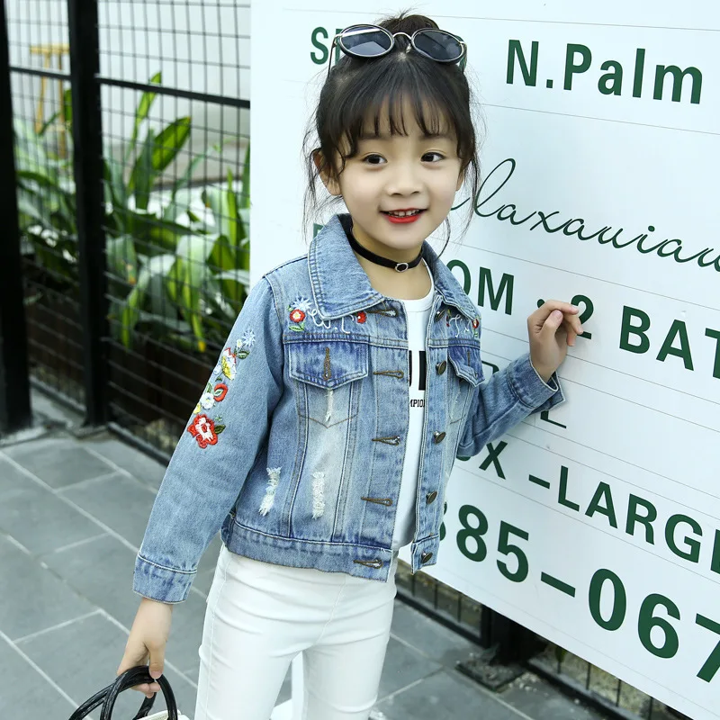 

Girls Spring Clothing Jeans Coat 2019 Spring And Autumn New Style CHILDREN'S Cardigan Jacket Big Boy Cowboy Clothes Tops Fashion