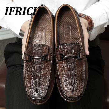 

2020 New Trend Youth Fashion Men Shoes Slip On Shoes For Mens Genuine Leather Loafers Men Footwear Brown Black Men Shoes Drive