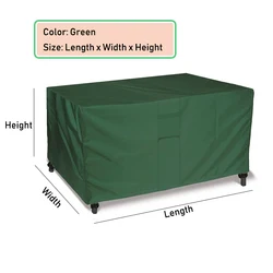 Durable Outdoor Lawn and Patio Furniture Cover with Air Vent and Padded Handles - 160x160x80cm (Green)