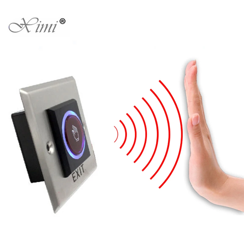 12V 24V No Touch Exit Button Release Switch Opener NO COM NC LED Light for Door Access Control System Entry Open door access button