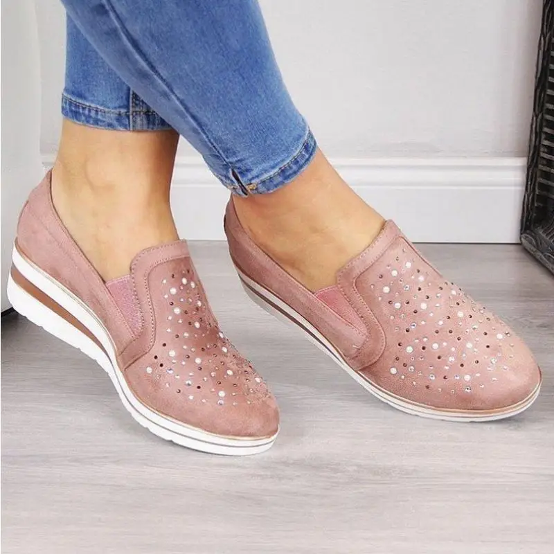 

2019 Autumn And Winter New Style WOMEN'S Shoes Slanted Heel Man-made Diamond Shoe Upper Western Style Large Size Students Athlet