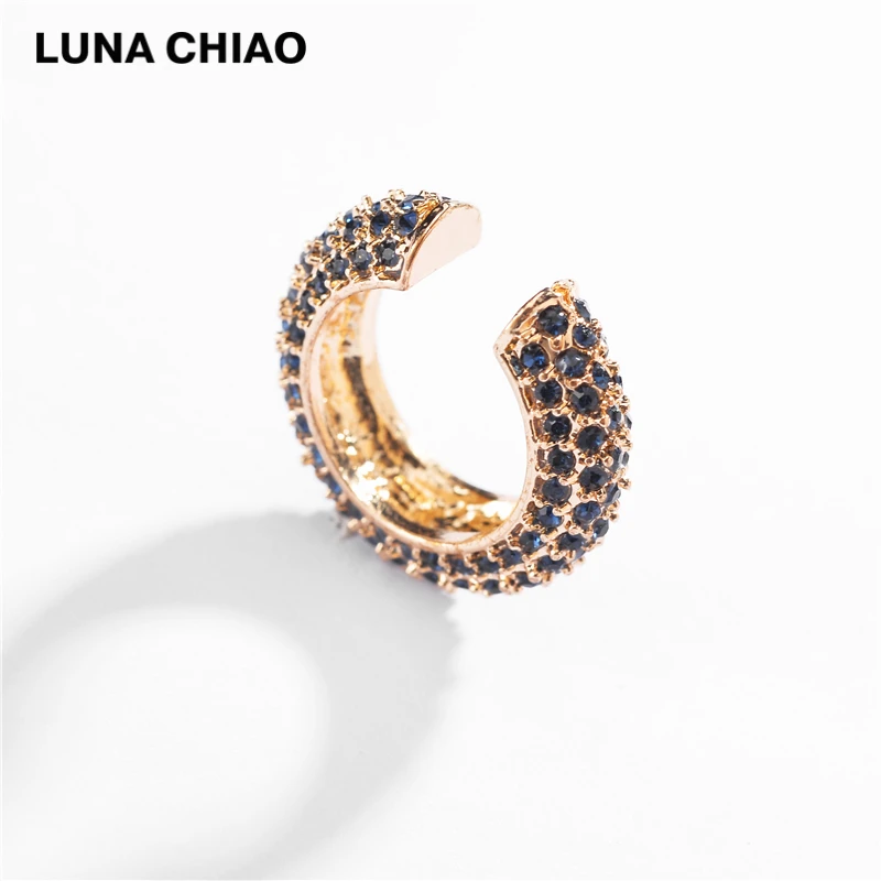 LUNA CHIAO модные ювелирные изделия со стразами серьги-каффы без пирсинга
