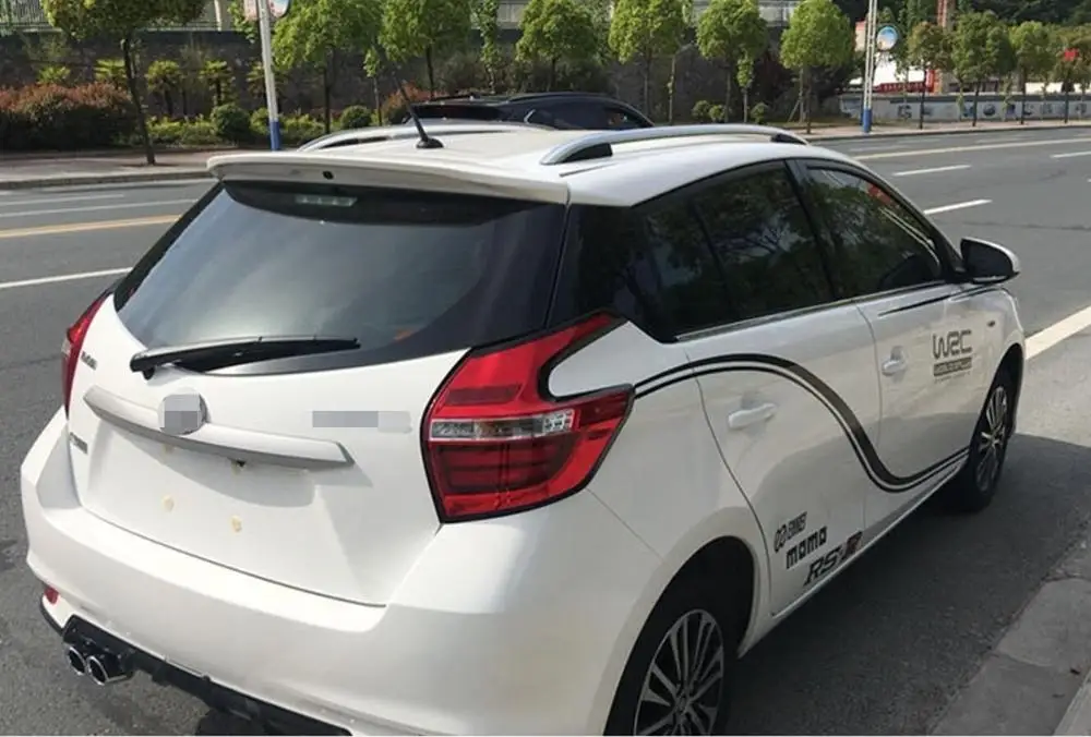 Для Toyota Yaris алюминиевый сплав серебра Топ Багажник на крыше автомобиля Боковые стержни декоративное лощеное покрывало высокого качества