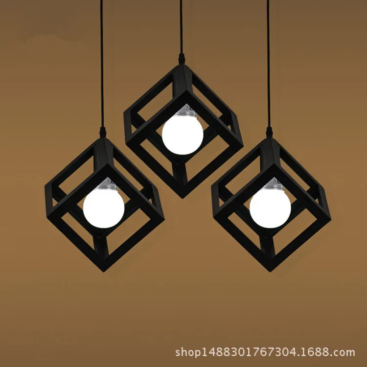 Квадратное железо Droplight ретро простые ресторанные люстры железное искусство кофе промышленная люстра