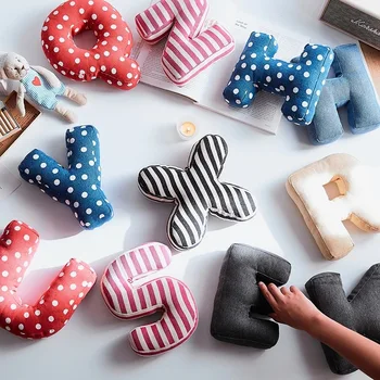

Customized Letter A~Z Canvas Pillows for Baby Room Baby Name Pillow Nursery Home Decoration Photograph Accessories for Kids