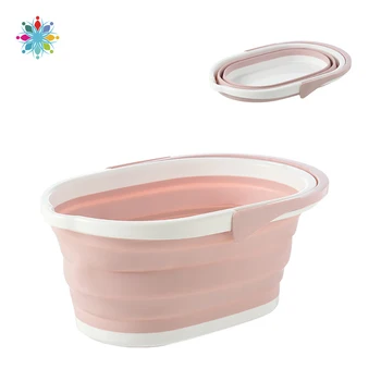 

Foldable Mop Bucket Collapsible Portable Wash Basin Dishpan With Handle W118