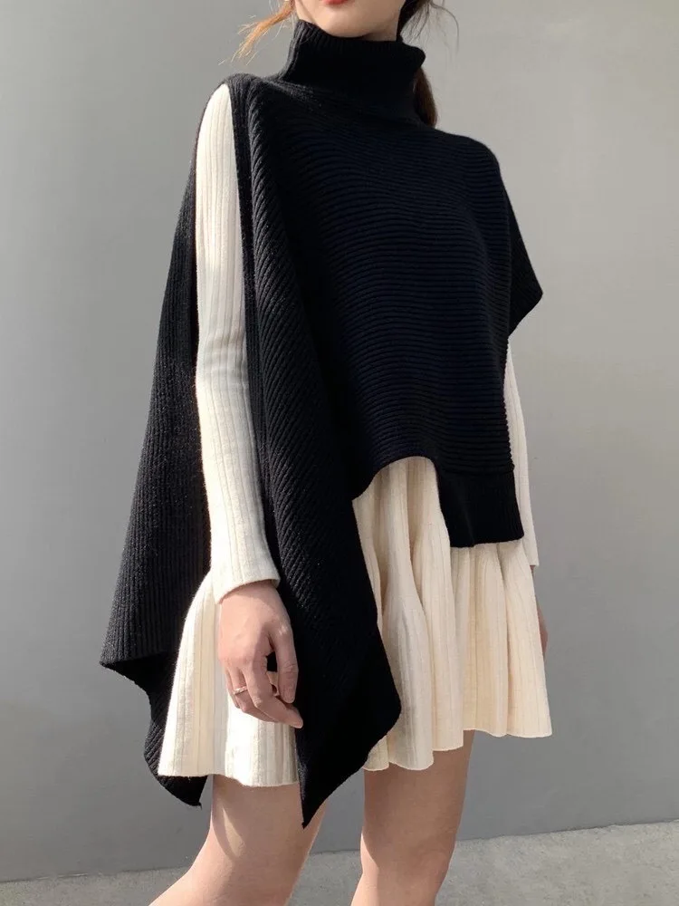 Outono Inverno Moda Coreana Gola Solta Cabo Pulôver Camisola Irregular Topo Mulher 2021 6 cabo pulôver camisola irregular camisola camisola topo mulher