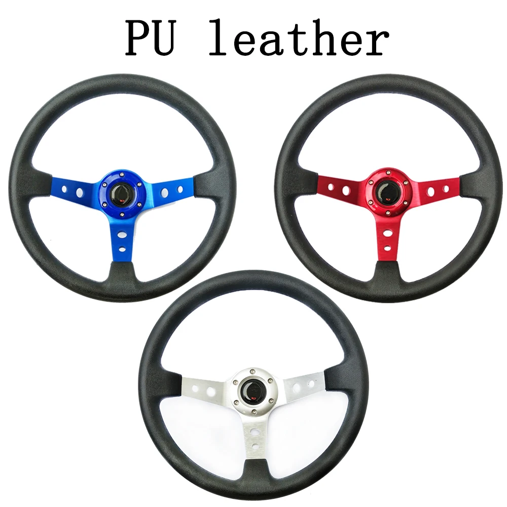Universal 350MM Leather Steering Wheel Suede Steering Wheel Drift racing type High quality PU/Suede/PVC Style Universal 350MM Leather Steering Wheel Suede Steering Wheel Drift racing type High quality PU/Suede/PVC Style