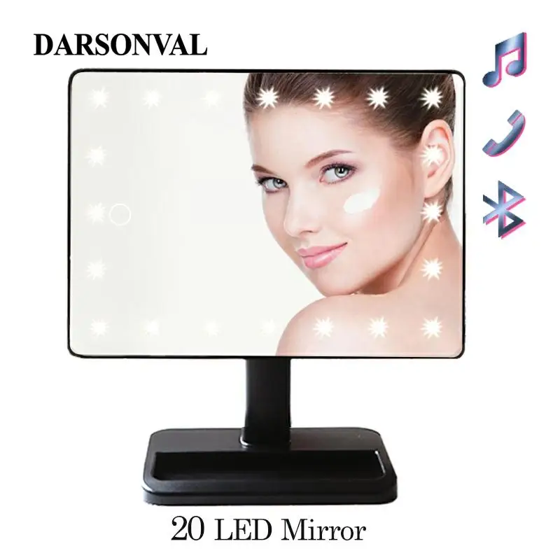 Зеркало для макияжа DARSONVAL с Bluetooth подсветкой 20/22 светодиодами USB зарядкой
