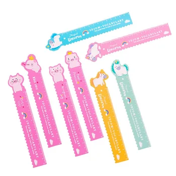 

Cute Pig Unicorn Soft Ruler Student Flexible Cartoon 15cm Ruler Measure Straight Ruler Office Drafting Supplies