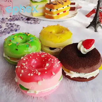 

Random Sweet Squishy Simulation Donuts PU Fun Toys Decoration Phone Straps
