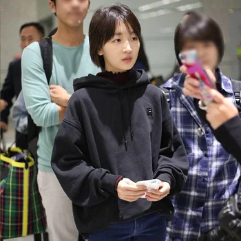 

Zhou Dongyu Same Money Plus Velvet Sweater Female Loose Korean Style 2020 Spring And Autumn New Style Long Sleeve Lian Cap