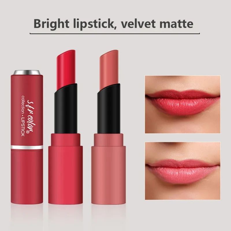 New Sexy Lipstick Long-lasting Waterproof Non-stick Cup Matte Lipstick Lip Makeup Easy to Color