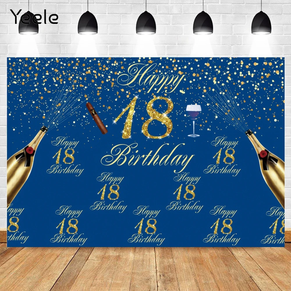 

Yeele Background For Photography Celebrate18th Birthday Party Room Decro Champagne Photo Backdrop Photozone Photophone Props