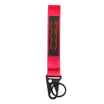 

Universal Car Keychain Lanyard Hanging Strap Key Rope with Clip Buckle Webbing Strap for fiat 500 punto abarth car accessories