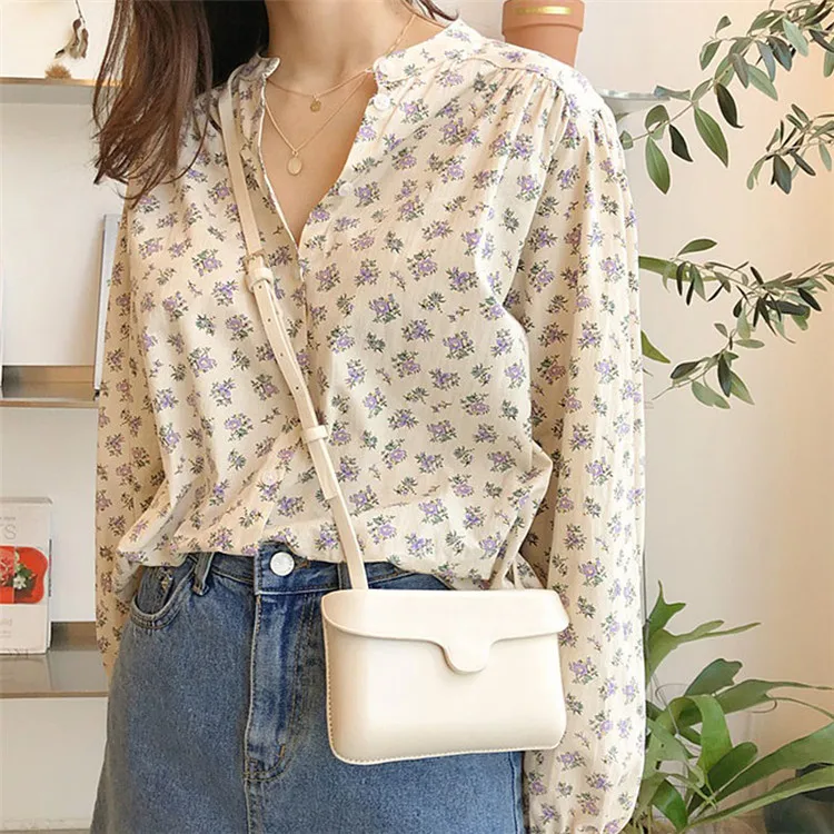 

Korean Style Retro PU Shoulder Bag Women's Solid Color Square Sling Bag Ol Wind Oblique Bag Elegant LADY'S Bags