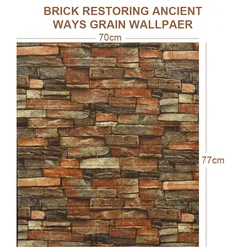 Self Adhesive 3D Retro Brick Pattern Wallpaper Foam Waterproof Antifouling Wall Paste DIY Living Room Bar Wall Decoration