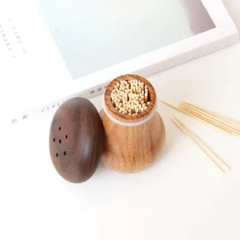 

Portable Wooden Toothpick Holder Mushroom Toothpick Automatic Dispensers For Kitchen Toothpick Holders