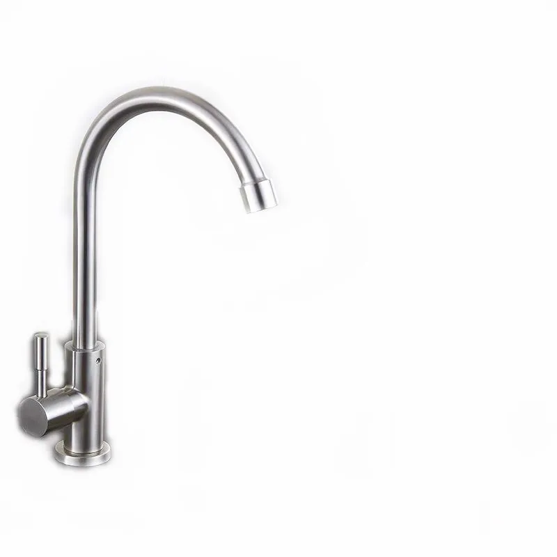 

304 Stainless Steel Single Cold Faucet Big Bend Kitchen Faucet Washing Basin Sink Faucet Manufacturers Wholesale