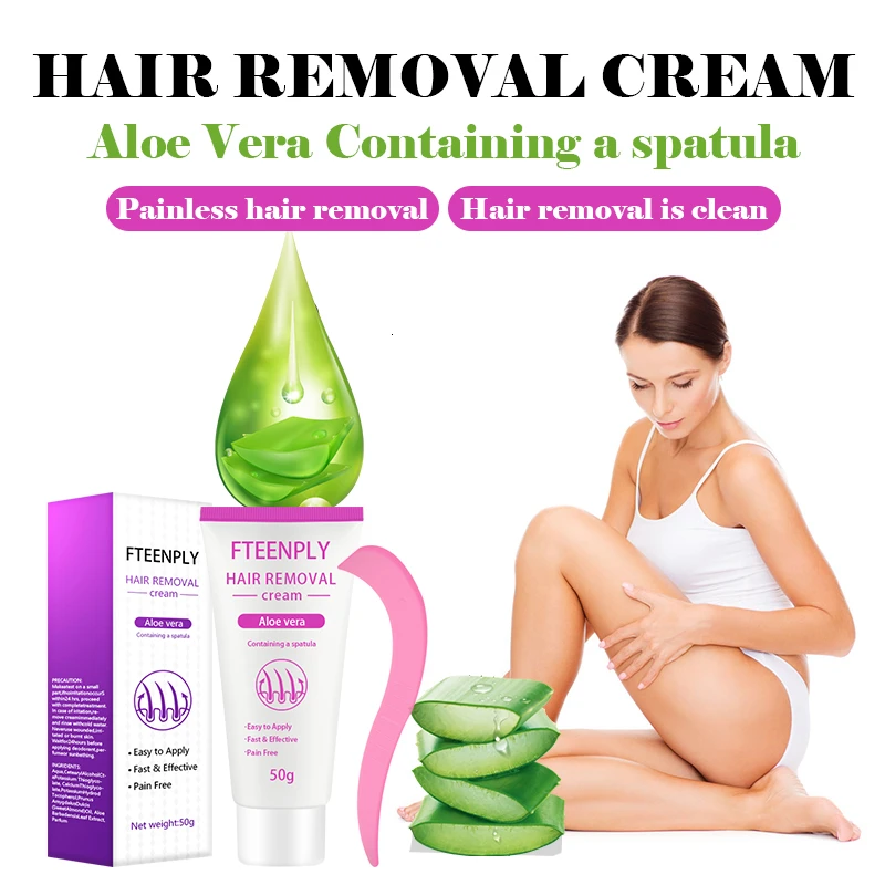 2PCS Hair Removal Cream Painless Depilation Armpit Leg Natural Aloe Vera Essence FTEENPLY Depilatory Protracted Smooth Body Care