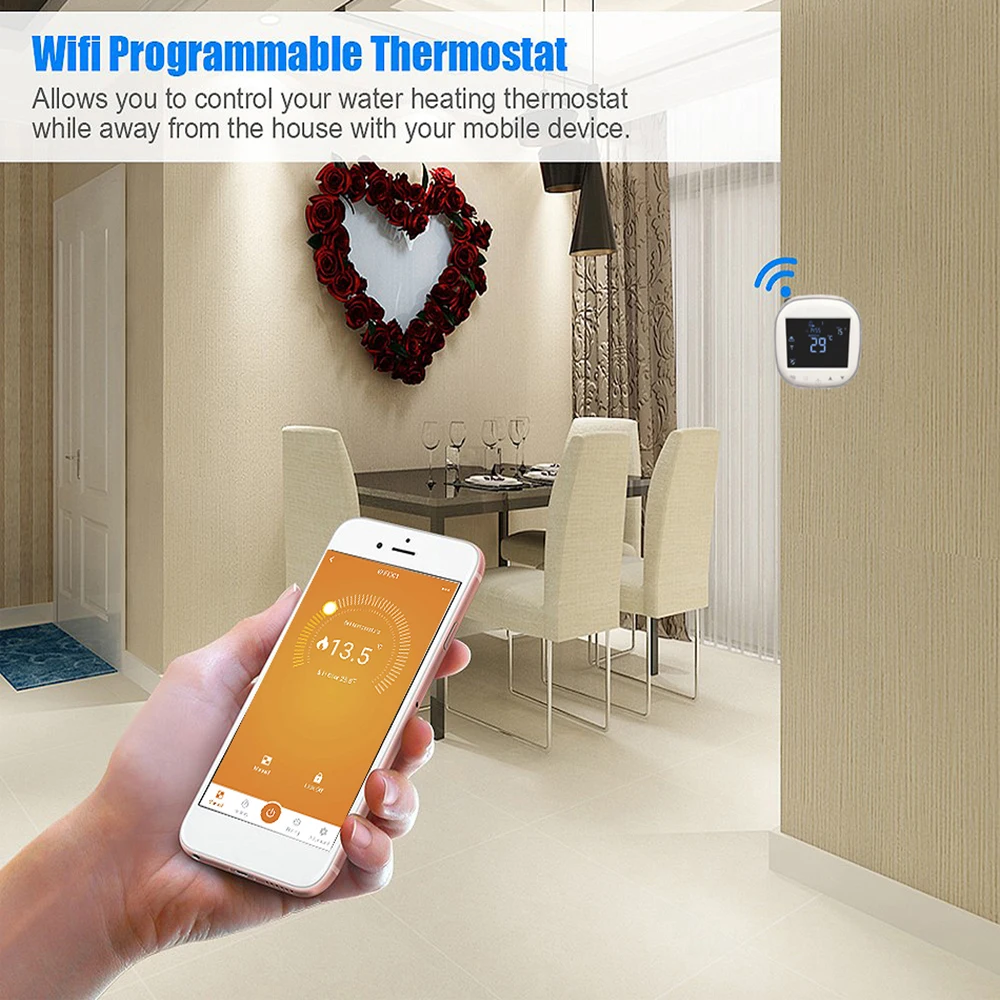 Water Heating Wifi Thermostat termostato NTC Sensor Voice Control Temperature Controller Work with Amazon Echo Alexa Thermostat