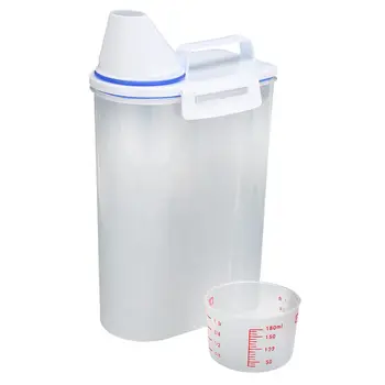 

2KG Food Grain Cereals Bean Rice Plastic Storage Container With Measuring Cup