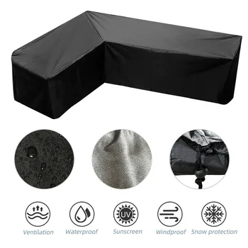 

Furniture Cover Waterproof Sofa V Shaped Mildew Resistant Easy Clean Anti-dust Outdoor Patio Furniture Protector
