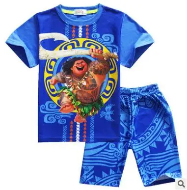 Moana Maui/детский пижамный комплект, одежда для сна для мальчиков пижамный комплект для девочек от 3 до 10 лет, Детская Пижама с троллями, комплекты одежды для маленьких мальчиков и девочек - Цвет: s0048-0076