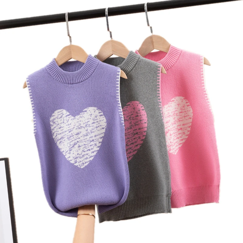 Chaleco de para niña, diseño de amor, chaleco Pullover para niño 6, 8, 10, 12 y 14 años, ropa de abrigo, escolar|Chalecos| - AliExpress