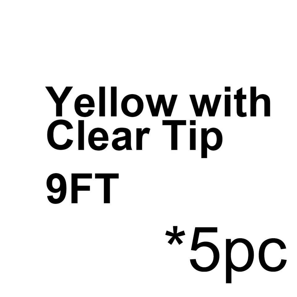 Maximumcatch плоский прикладом Конический лидер полностью прозрачный/желтый с прозрачный наконечник лидер ловли рыбы нахлыстом линия 9ft/15ft 3X-6X - Цвет: 5pc 9ft yellow