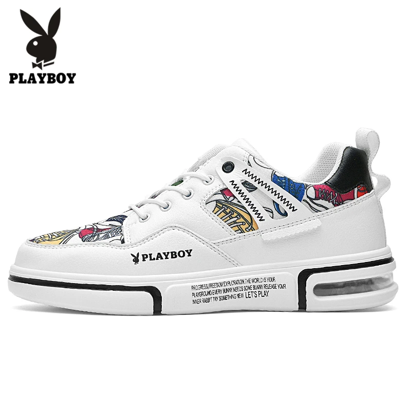 PLAYBOY/Новинка; сезон весна-осень; высококачественные мужские кроссовки для бега; удобные мужские кроссовки; мужские спортивные кроссовки - Цвет: white green
