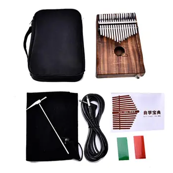 

17 Key EQ Calimba Solid Acacia Thumb Piano Link Speaker Electric Pickup with Package Cable Calimba