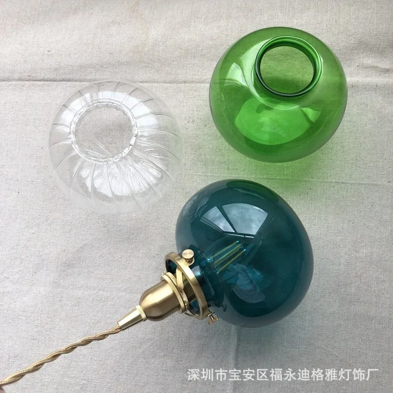 Retro de Bronze Cabeceira da Sala Estilo Japonês Vidro Personalidade Criativa Quarto Barra Jantar Espelho Pingente Luzes Lx112306 8 Cheap Luzes de pendentes