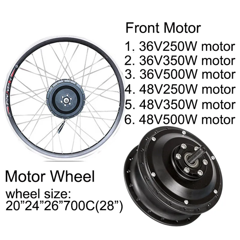 Jueshuai Мотор колеса 45 км/ч колесо электрического байка 2" 24" 2" 700C бесщеточный мотор ступицы Электрический велосипед колеса набор преобразования для электрического велосипеда