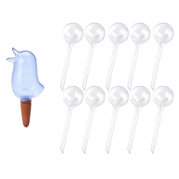 

11Pcs Little Bird Drop Water Device Automatic Watering Device Watering Plants Watering System Blue & Transparent