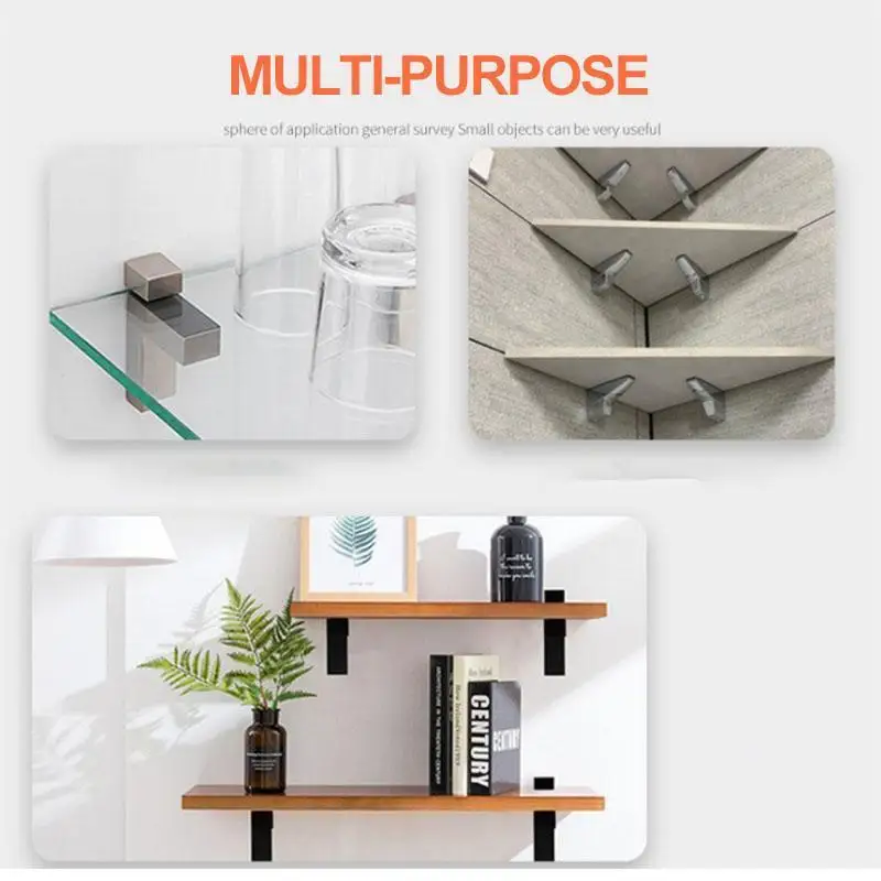 1PCS Glass Clamp Zinc Alloy Adjustable F-type Glass Clip Compartment Board Shelf Holder Support Brackets Clamp For Shelves