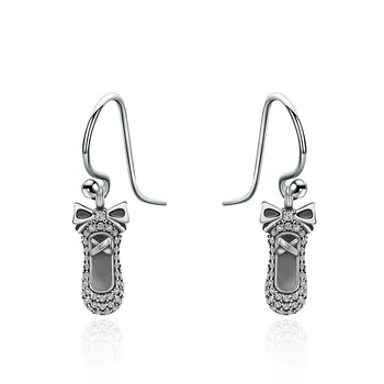 

NEW Original Design 100% 925 Sterling Silver Retail Fashion White Earrings Charms Fit Pan Bracelets For DIY Women Jewerly