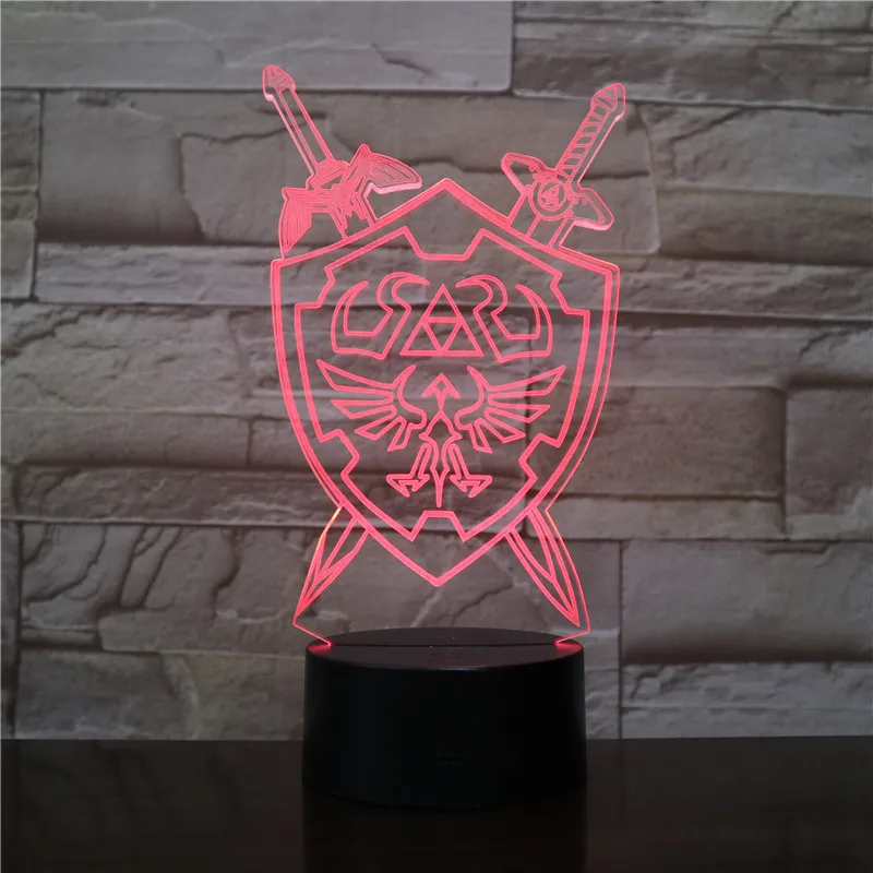 3D моделирование Led ночник 7 цветов меч меняющая атмосферу абстрактный настольная лампа домашний декор для спальни детское освещение для сна подарок