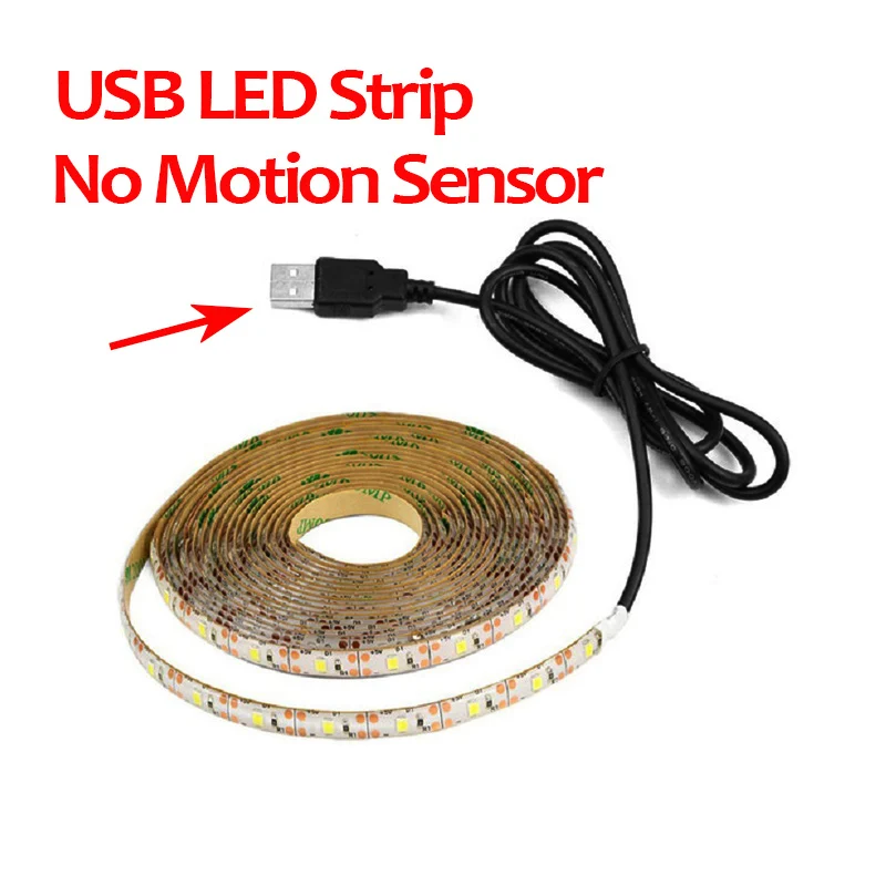 No Sensor USB Light Светодиодный светильник-зеркало с датчиком движения PIR, косметическая подсветка для зеркала, клейкая лента, USB/питание от аккумулятора, косметическая зеркальная лампа - Испускаемый цвет: No Sensor USB Light