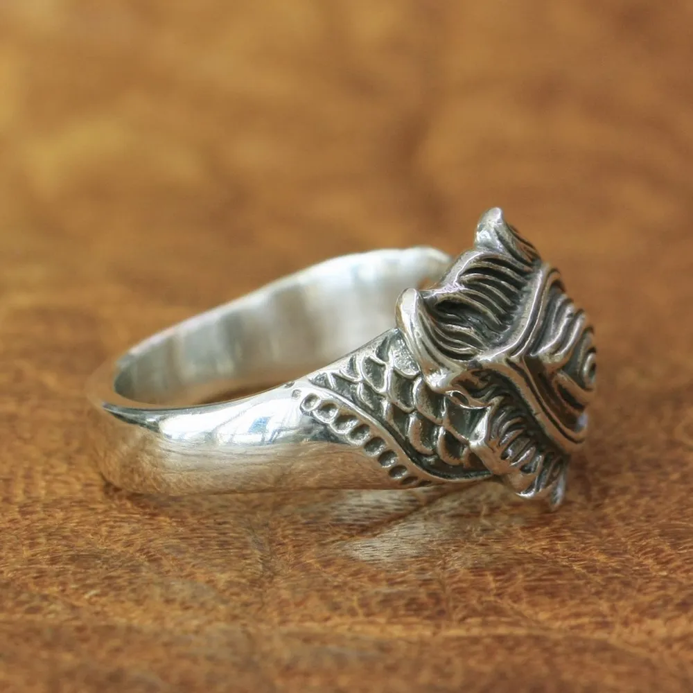 LINSION перо феникса глаз кольцо «Ангел» 925 стерлингового серебра амулеты кольцо TA161