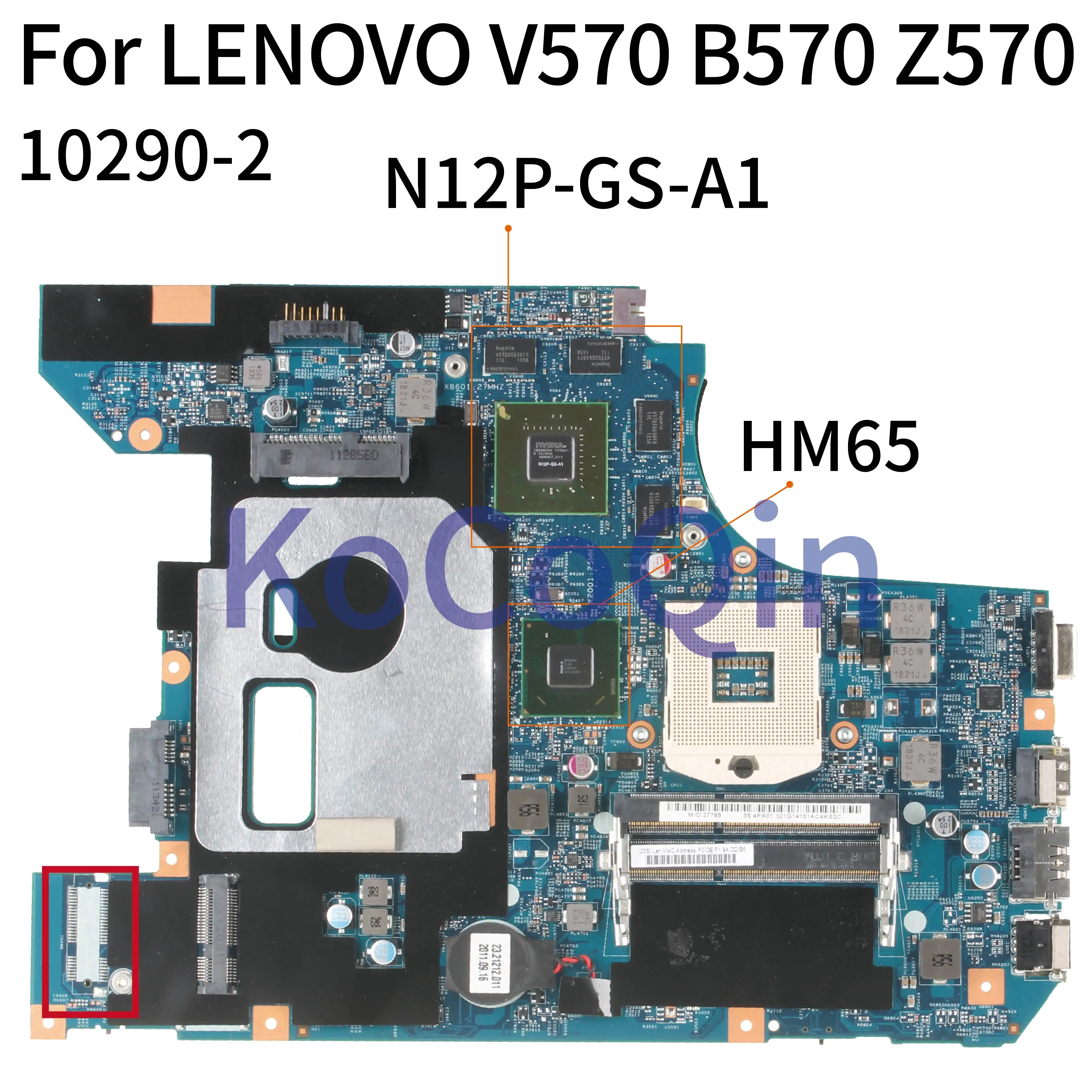 Материнская плата для ноутбука LENOVO V570 B570 Z570 HM65 N12P-GS-A1 материнская 10290-4 | Компьютеры
