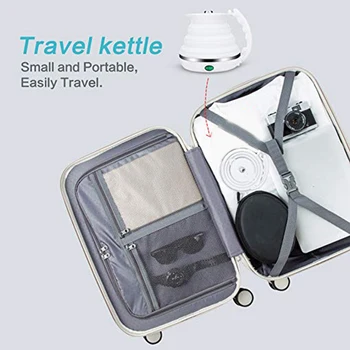 

Travel Foldable Electric Kettle - Fast Water Boiling - Food Grade Silicone - Small, Collapsible, Portable - Boil Dry Protection