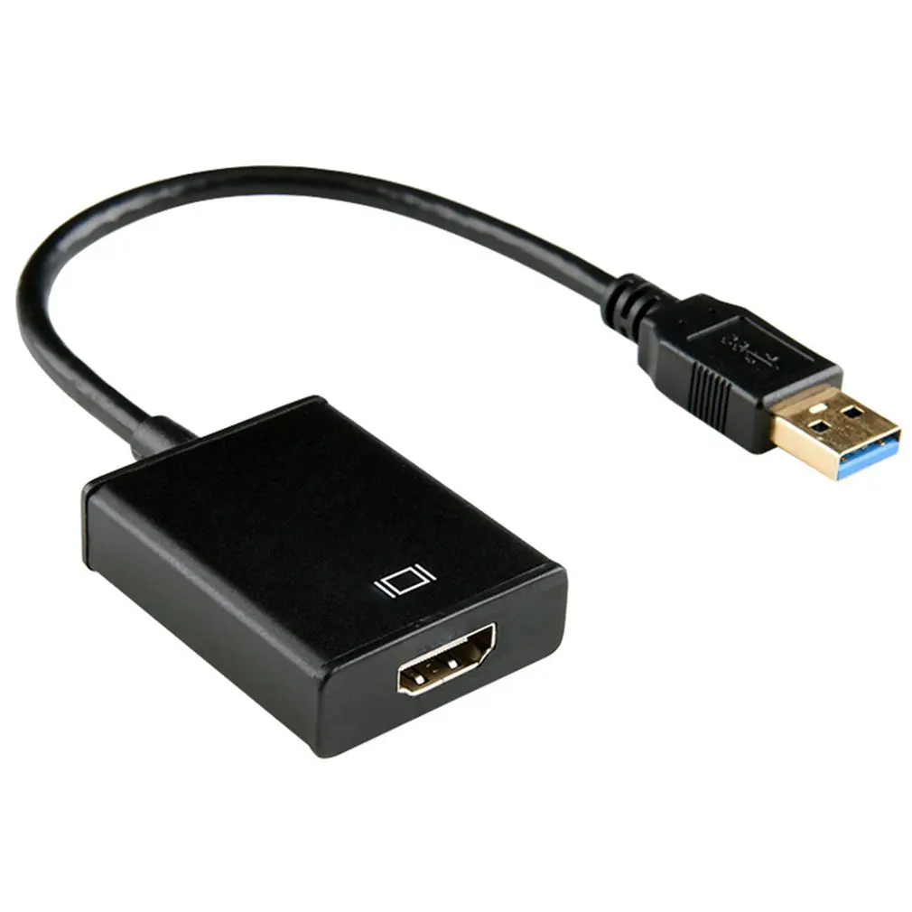 HD 1080P USB 3,0 к HDMI конвертер адаптер usb-кабель HDMI внешняя видео карта Multi touch монитор адаптер для Windows 7/8/10 - Цвет: Black