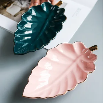 

Gift Ornament Leaf shape Simple lc Ceramic Dessert Plate for Sale