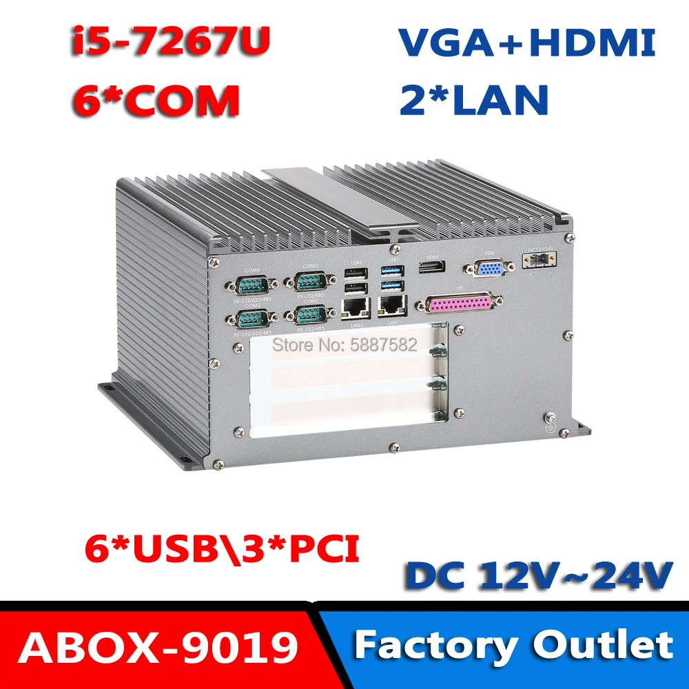 

Rugged Industrial Embedded Box PC Intel Cor 7th i5-7267U Processor Dual Lan Mini ITX Fanless Computer Support 3*PCI 1*PCIE