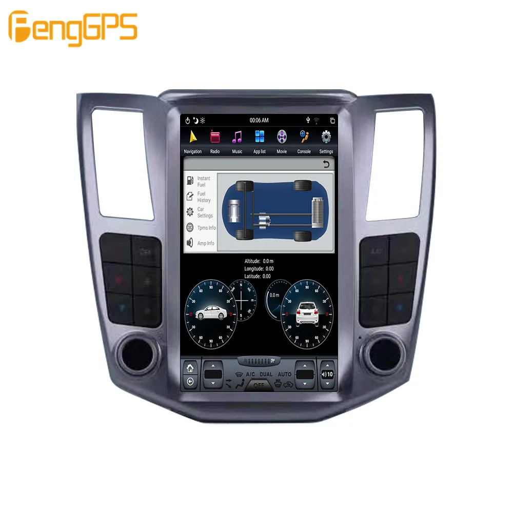 Tesla экран PX6 для Lexus RX 2004-2007 Android CARPLAY DSP автомобильный мультимедийный плеер радио без dvd-плеера gps навигация приборная панель