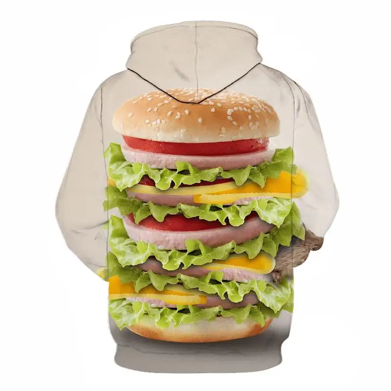 Горячая Распродажа взрывов Горячая гамбургер king Для мужчин толстовки модная одежда для пребывания на открытом воздухе аниме изысканные пуловер с капюшоном на каждый день Для мужчин толстовки