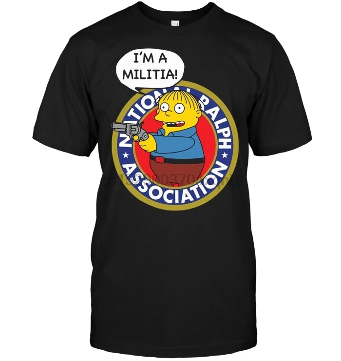 Brand Ralph Wiggum Im A Militia T-SHIRT MenShort Sleeve T-Shirt |